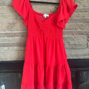 Red Off-Shoulder Dress